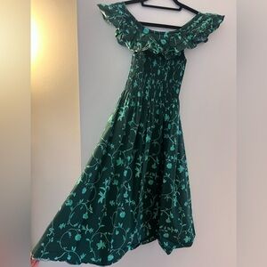 Hill House Home Nap Dress - green XS floral
